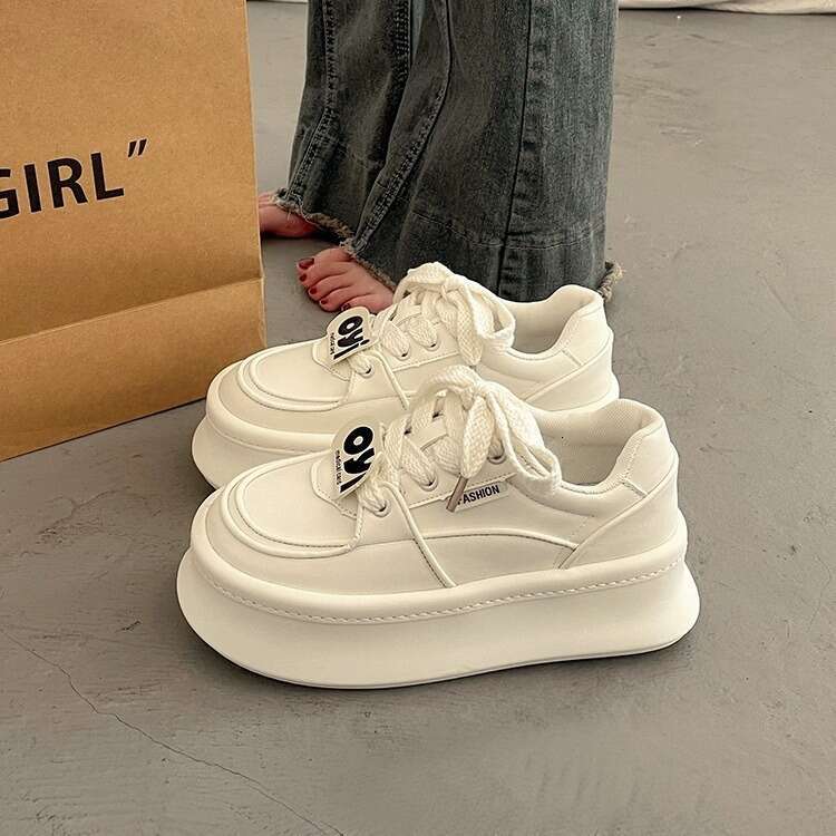 Platform Thick-Soled White Sneakers for Designer Shoe Women Niche Board Shoes 2025 New Spring Style Height-Increasing Casual Sports Shoes