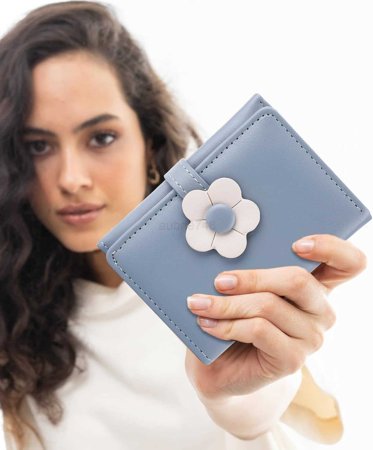 Cute Wallet for Teen Girl PU Leather Trifold Small Wallet Cash Pocket flowers Print Card Holder Coin Purse with ID Window for Girls WomenZ250910