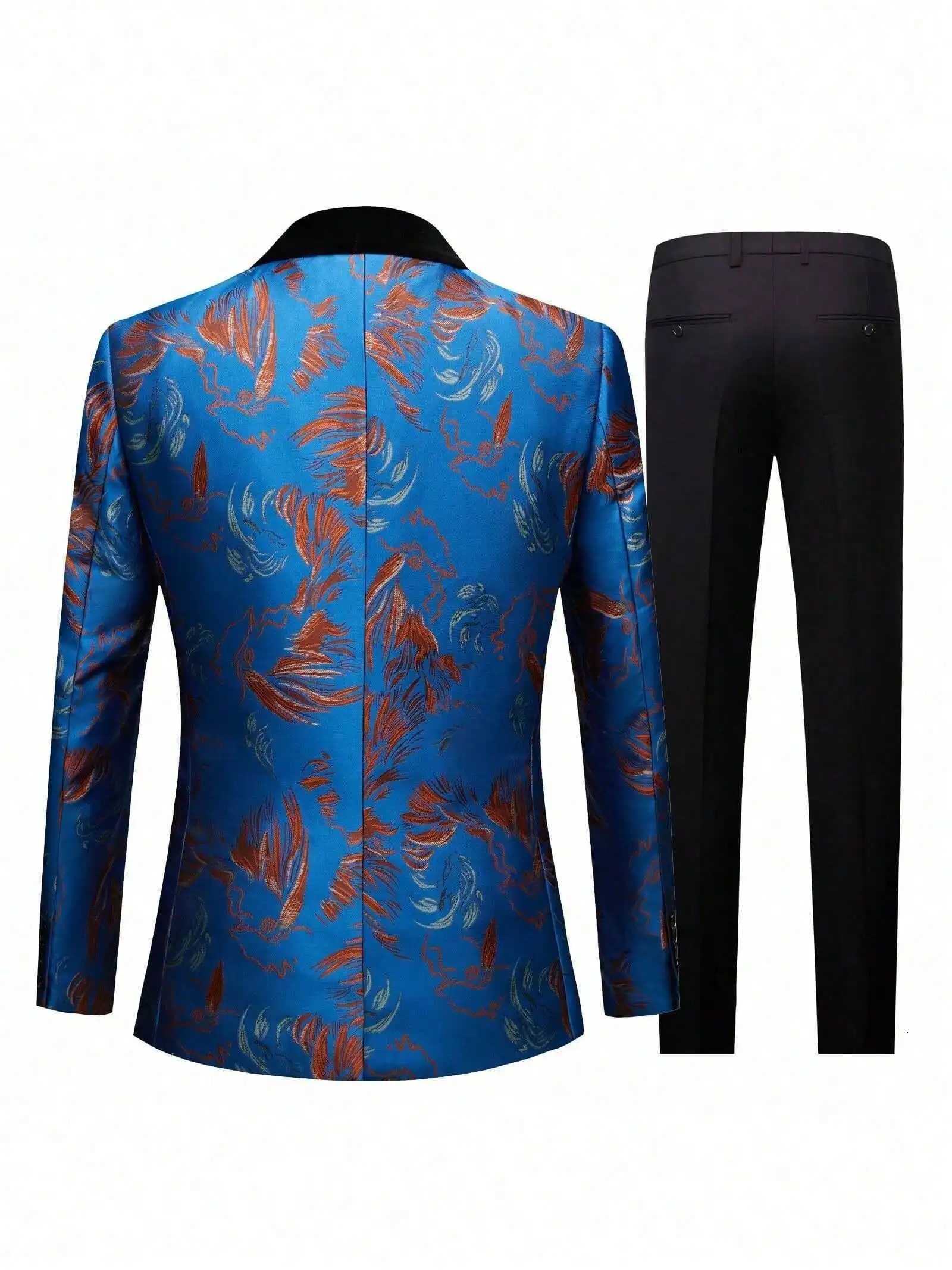 Mens threepiece regularcut suit set including a suit jacket vest and pants suitable for wedding banquets and other formal W250910