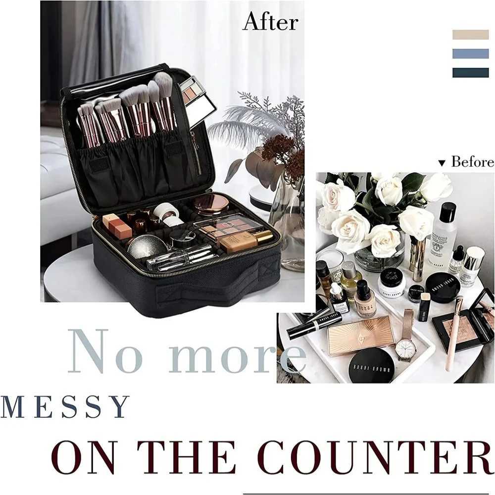 Portable Storage Bag with Adjustable Dividers for Cosmetic Beauty Organizer Nail Tool Large Capacity Travel Makeup CaseXJ250910