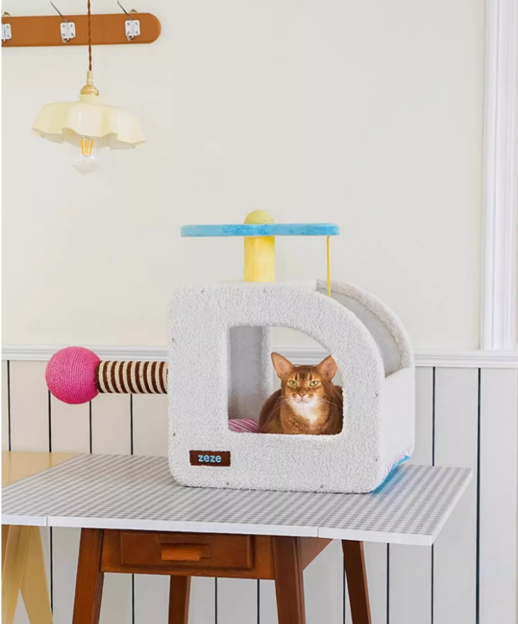 Stylish Airliner Style Kitty Shelter - Ergonomic Sleep Space Combining Durability & Cozy Cushioning