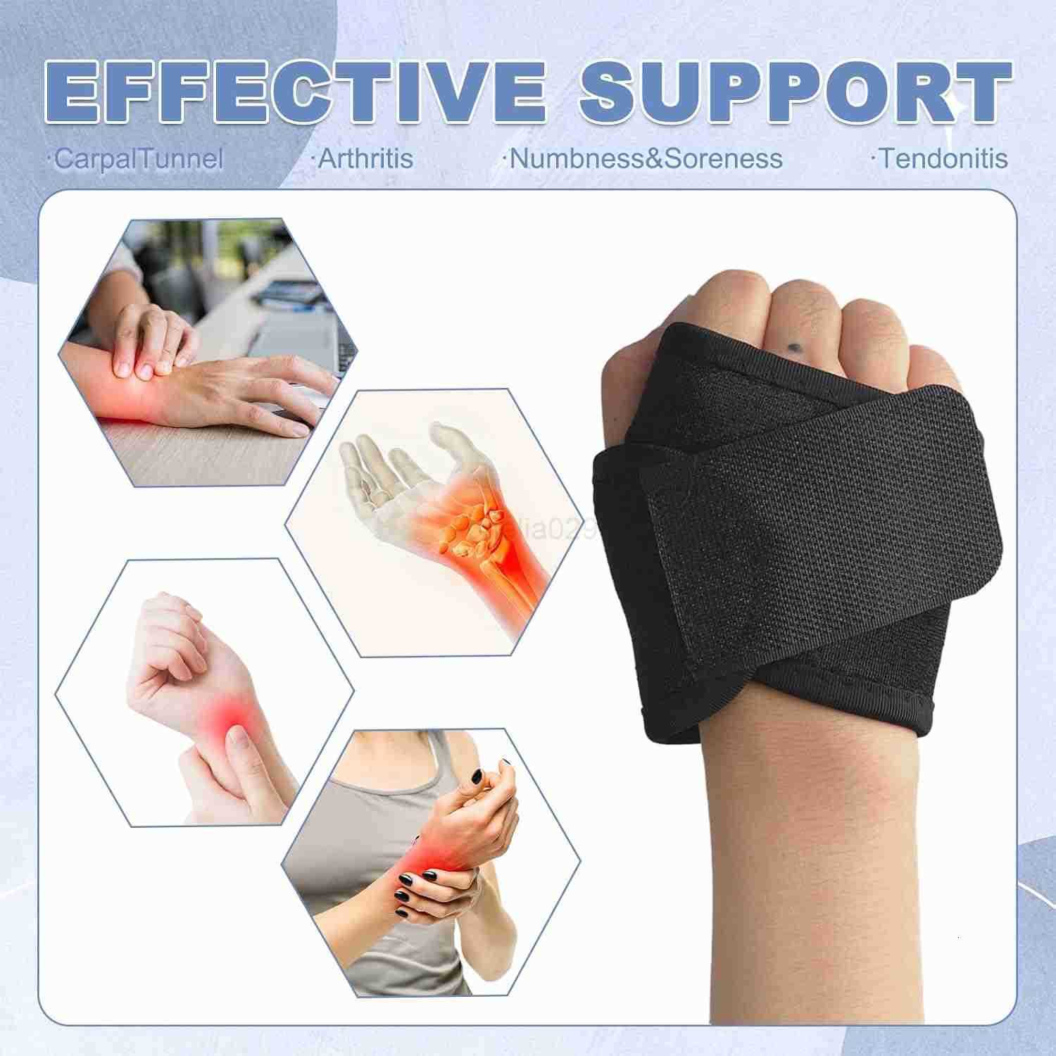 Wrist Brace 4 Pairs Youth Wrist Brace Night Support with Adjustable Compression Straps for Children is Sports Sleeping Black2Pink1Gray1 W250910