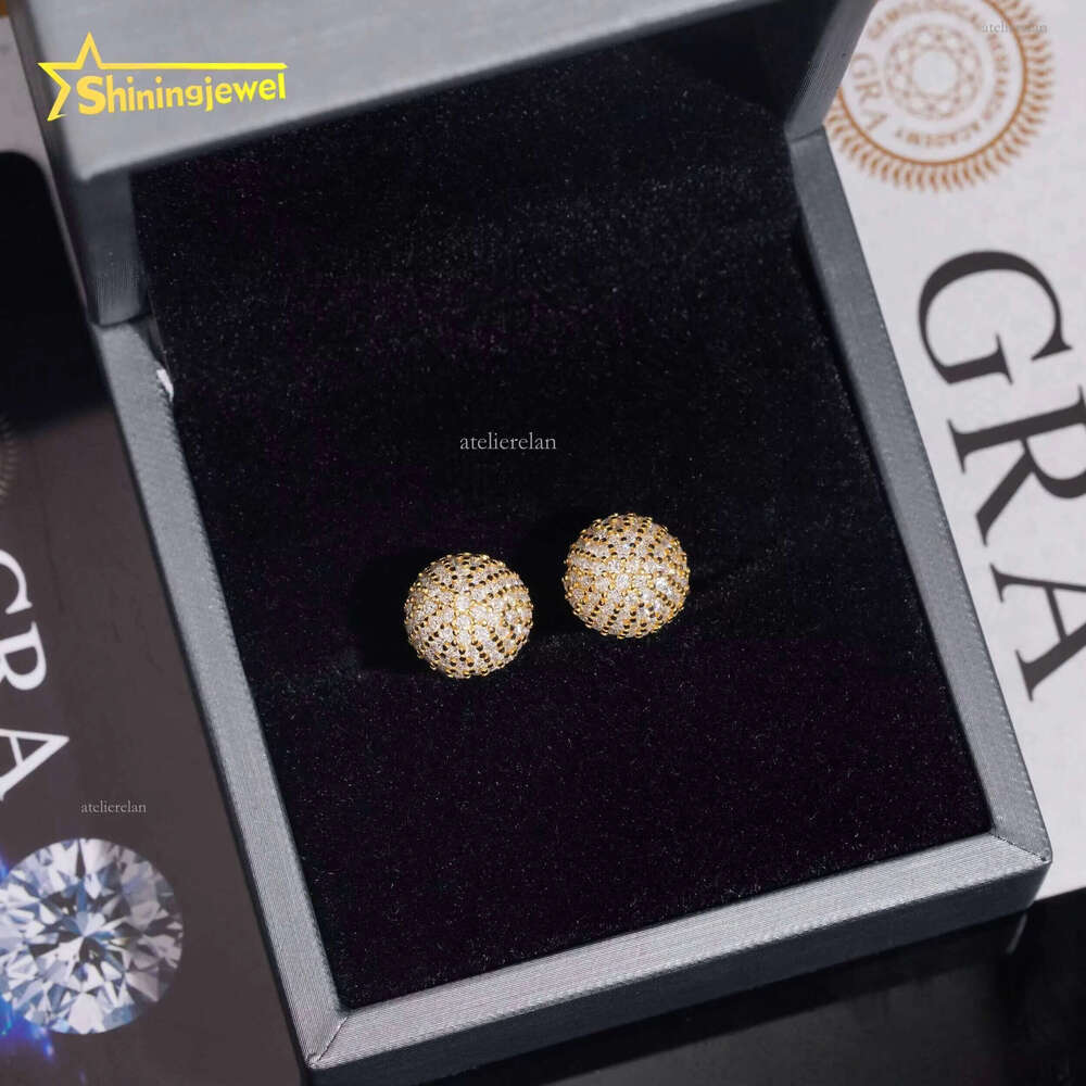 Custom Jewelry Pass Tester Stocks Sterling Sier VVS Sparkling Dia Moissanite Stud Earring Men Earrings