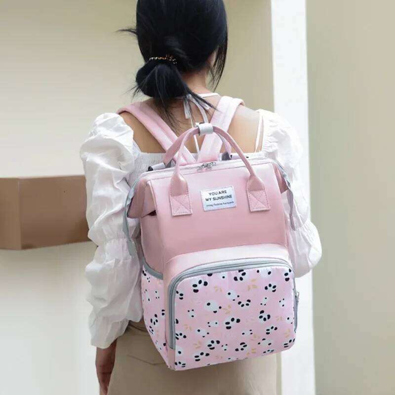 Mommy Multifunctional Waterproof Insulated Backpack Large Capacity Maternity Travel Changing Bag Stroller Strap Schoolbag