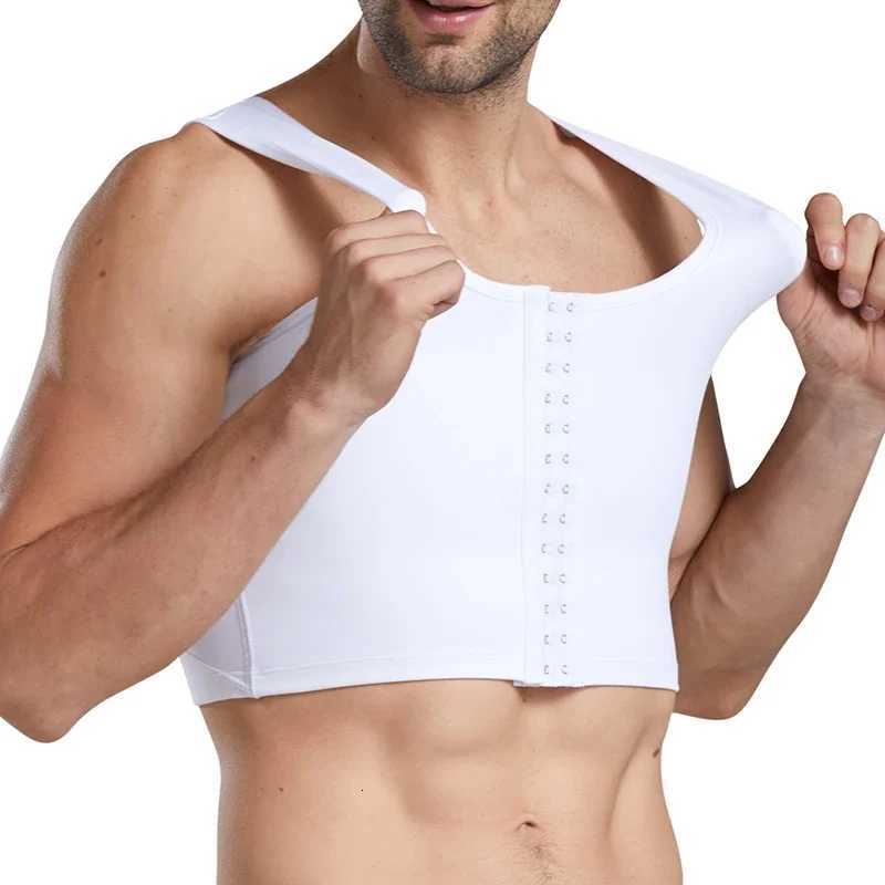CXZD Men Body Shaper Slimming Chest Push Up Corset Compression Waist Building Shapewear Vest Correct Posture Hooks Vest W250910