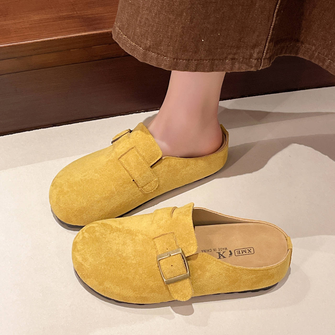 Thick Soled Designer for Women Closed Half Slippers Outdoor Wear New Slip On Mules Comfortable Shoes Single Shoes