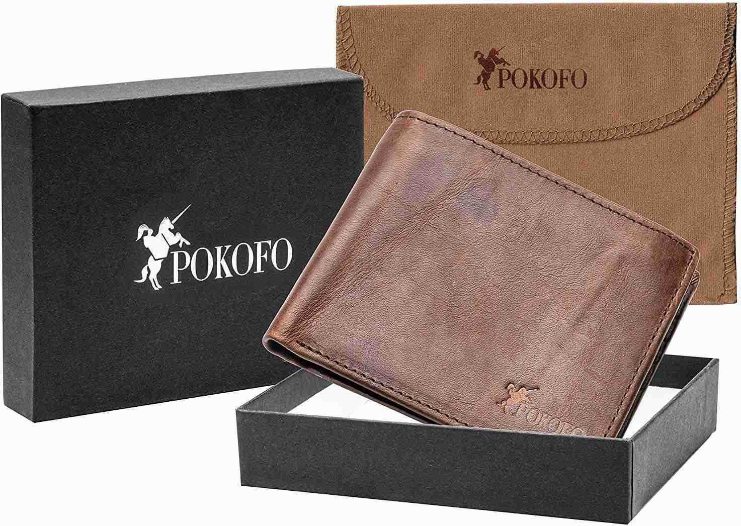 RFID Blocking Genuine Leather Bifold Wallet for Men with Zipper and 2 ID WindowsZ250910