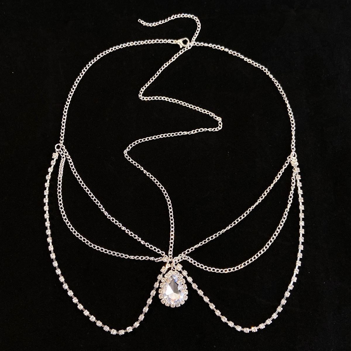 Hot Selling Water Drop Decoration Eyebrow Pendant Hair Accessory Creative Design Multi-Layer Tassel Bride Forehead Chain