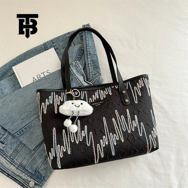 TB BHULAMTE Luxury Designer Bag Fashionable Ladies' Bag Embroidered Tote Luxury Bag Versatile Simple And Fashionable Luxury Bag Multi-purpose Han