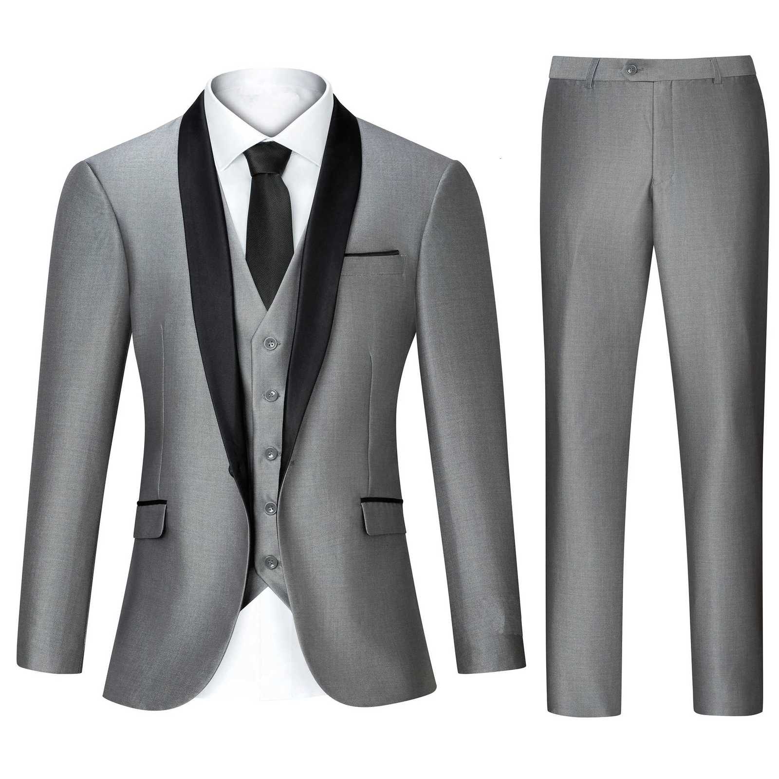 New Mens 3 Pieces Suit Formal Business Notch Lapel Slim Fit Tuxedos Best Man Blazer For WeddingBlazerVestPants W250910