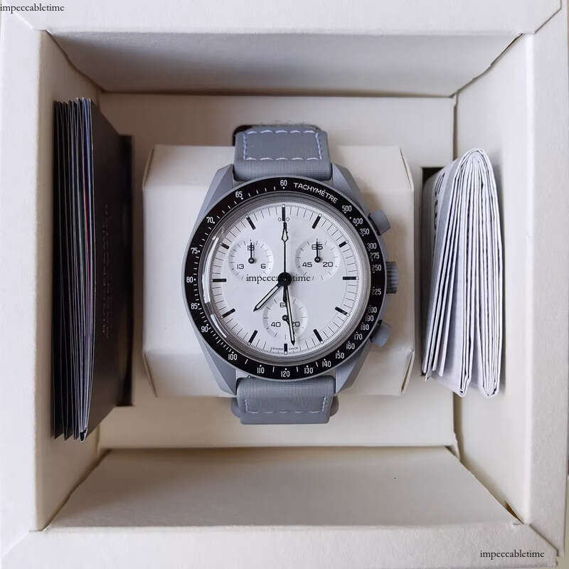 Limited Edition URANUS Chronograph - Unisex 42mm Moonwatch in Black Nylon