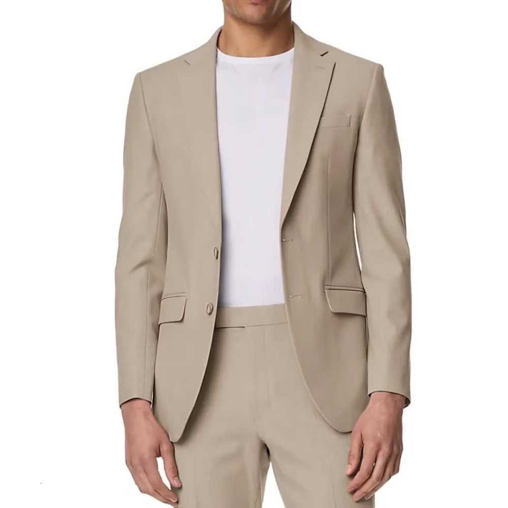 Slim Pink Men Suits Two Pieces Summer Fashion Notch Lapel Single Breasted Jacket Pants Outfits Business Causal Wedding Suits Set W250910