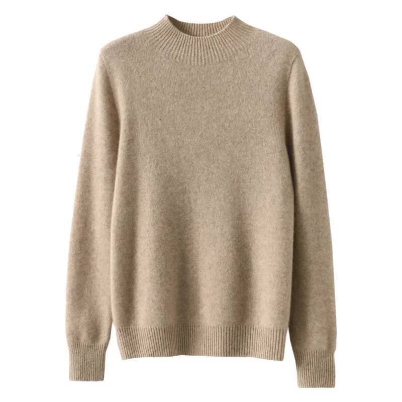 Autumn Winter Women Sweater Korean Fashion Warm Bottoming Shirts Half High Collar Basic Knitwear Solid Long Sleeve Pullovers dongdumaoyi
