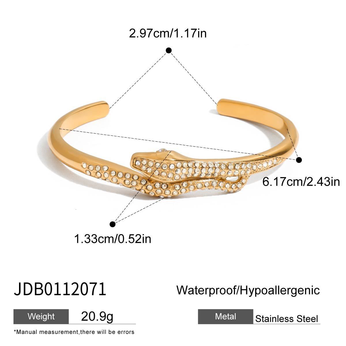 Luxury Brand Designer Jewelry Jieding European And American Style Stainless Steel Snake Bracelet Non-Fading Bracelet Light Luxury High-End Jewelry 18K