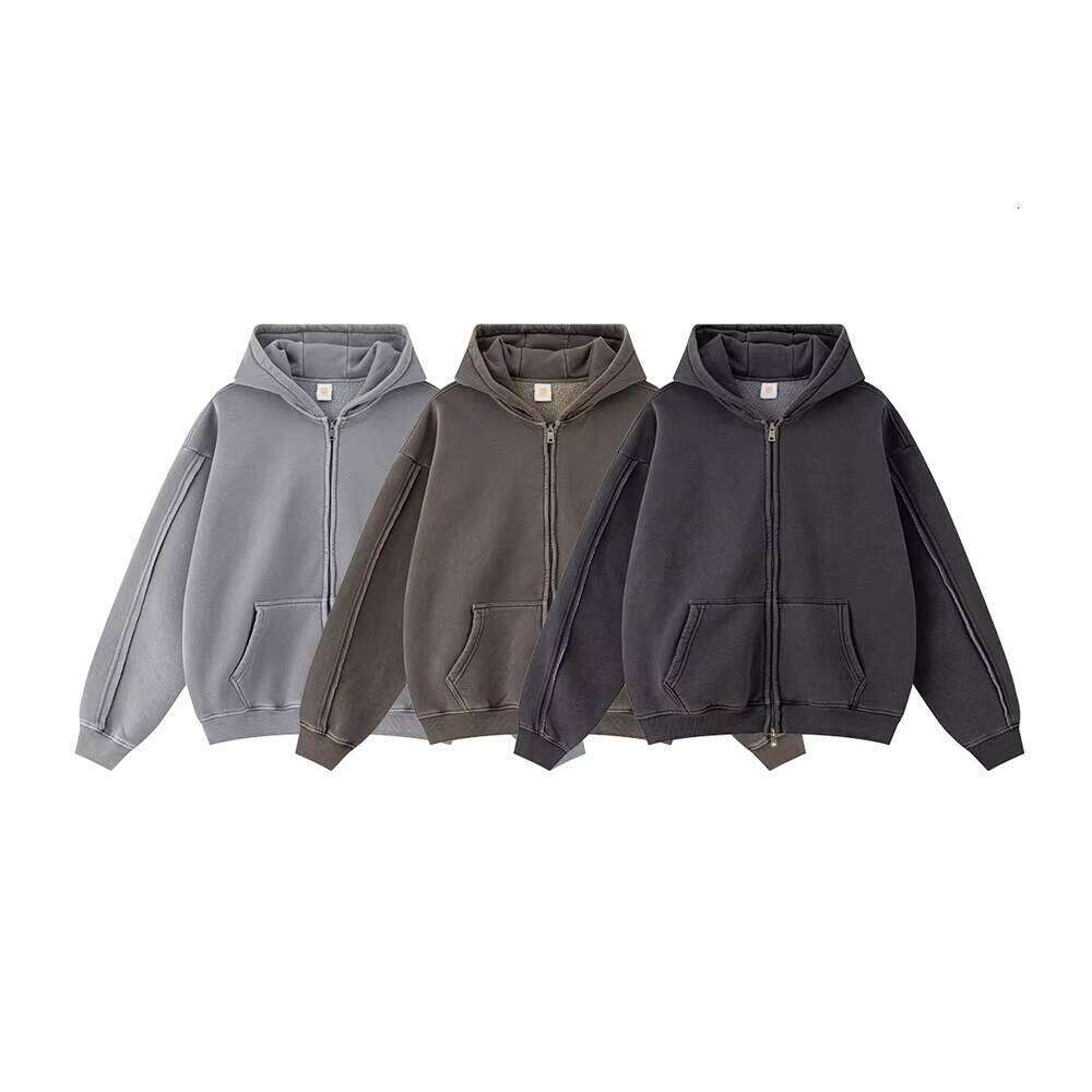 Oversized Unisex Cotton Streetwear Blank High-Quality Manufacturer Zipper Heavyweight Hoodie