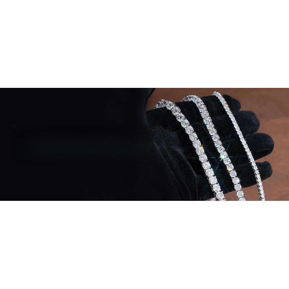 Wholesale 2MM 3MM 4MM 5MM VVS Moissanite Hand Chain Sterling Sier Men Women White Gold Iced Out Dia Tennis Bracelet