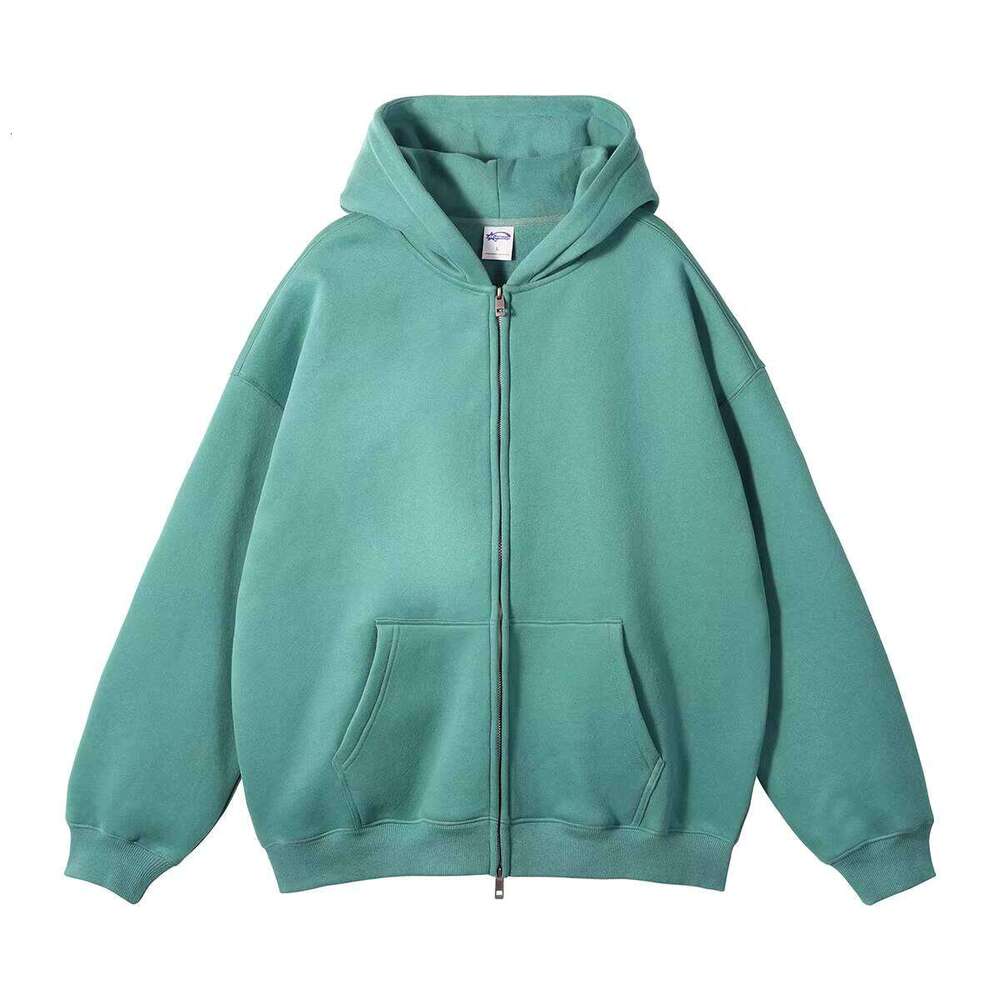 High Quality Men's Wool Drop Shoulder Heavyweight Zip Up sweatshirts