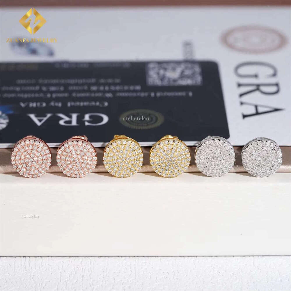 Wholesale VVS Fine Jewelry Pass Dia Tester Hip Hop Earrings Sterling Sier Iced Out Moissanite