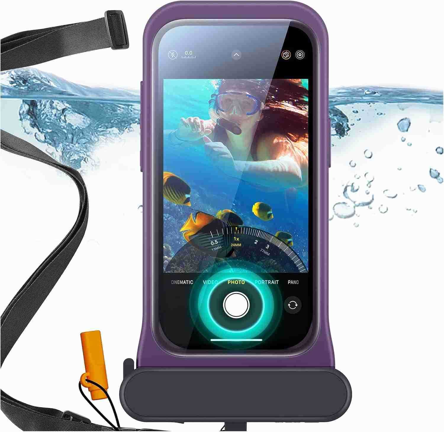 Waterproof Phone Pouch for iPhone 15 Pro Max 14 Pro Max Underwater Touch Sensitivity IPX8 Floating Waterproof Cellphone Case with Lanyard Dry Bag for 