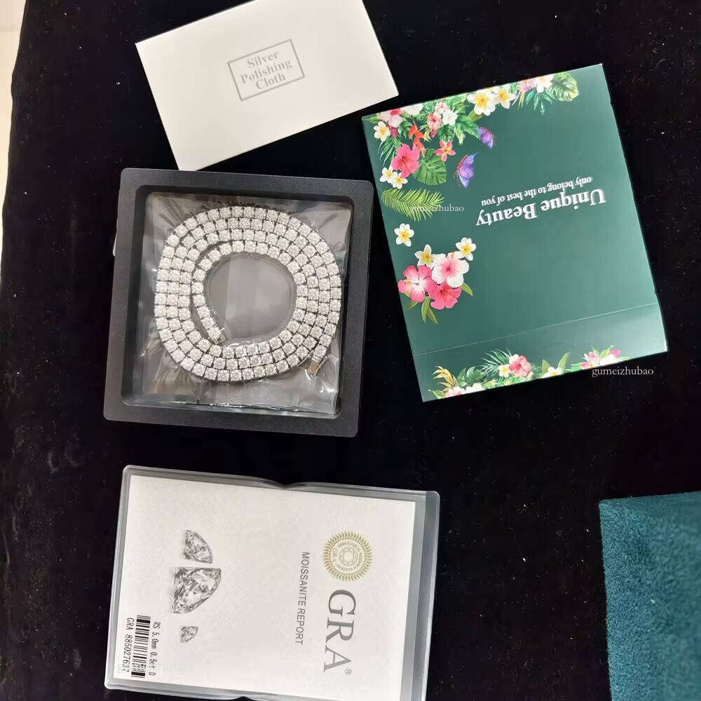 Men and Women High-End S Sier Iced Tennis Chain 6-24inch Silicon Stone NecklaceDesigner necklace