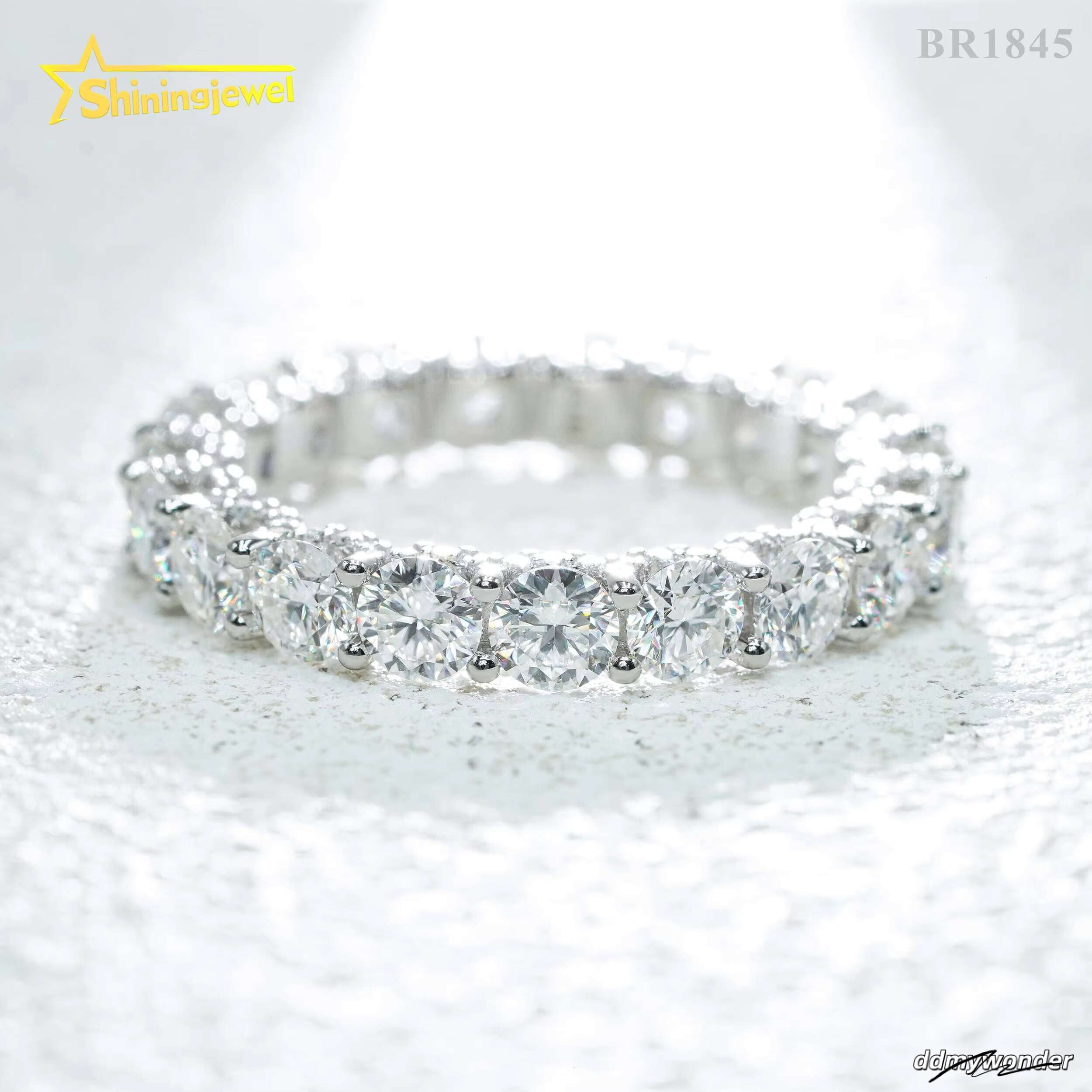 Moissanite Eternity In Sterling Sier - Iced Out Wedding Band For Women, High Quality VVS Gemstone Ring ddmywonder ddmywonder ddmywonder