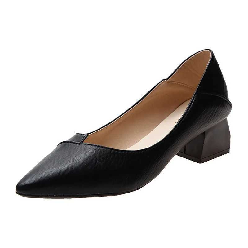 Fashion Solid Color Womens Pumps Shoes Pu Pointed Toe Office Work Ladies High Heel Female Slip on Casual Shoes W250910