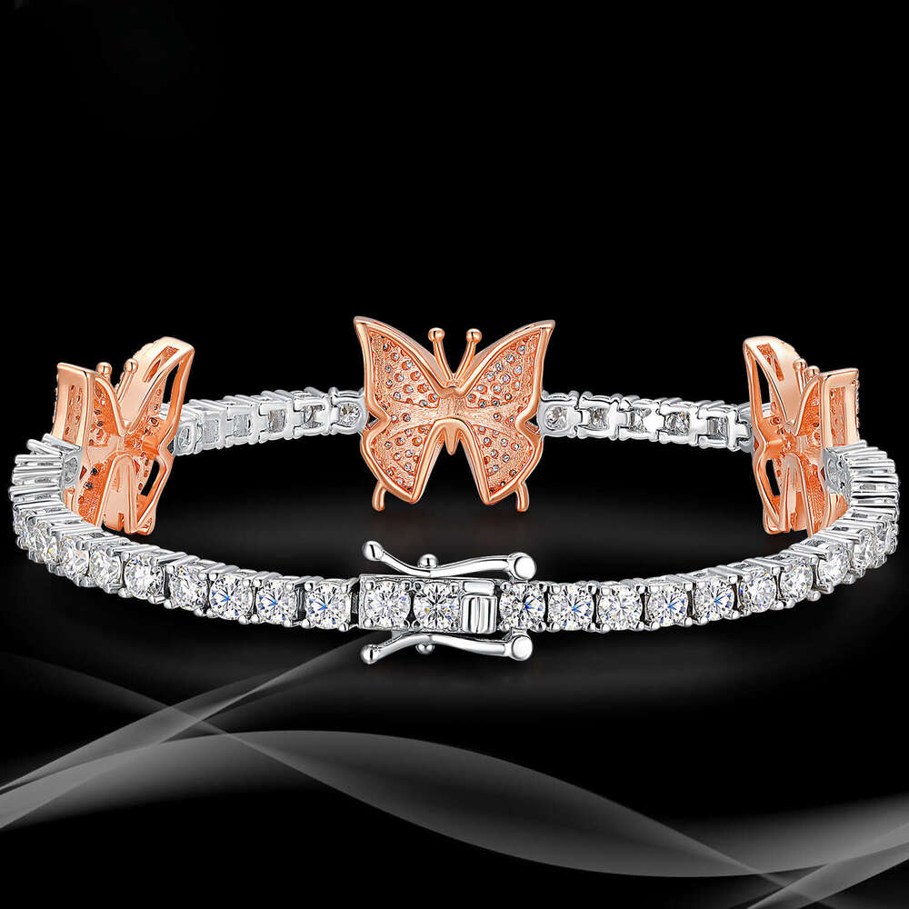 Zanlong 15232 butterfly Wholesale Friendship Tennis Dia Super White Moissanite Cuban Bracelet