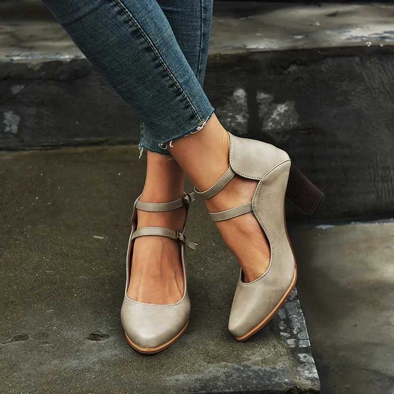 New Women Pumps Fashion Ladies High Heels Shoes Soft Leather Heels Shoes Woman Pointed Toe Nonslip Brand Plus Size W250910