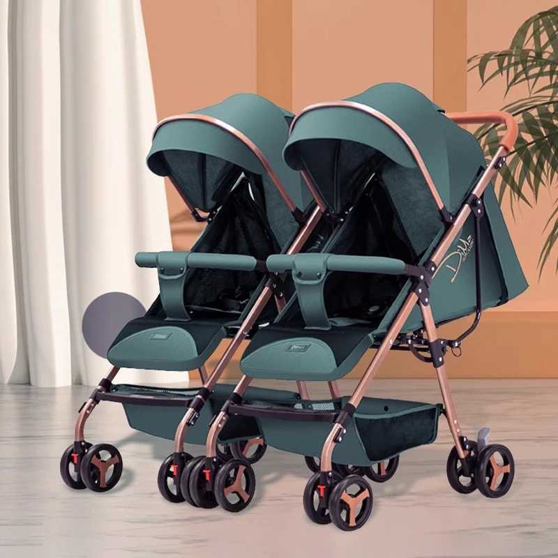 Twins Baby Stroller High Landscape TwoWay Can Sit and Lie Down Detachable Ultralightweight Portable Folding Baby Stroller W250910