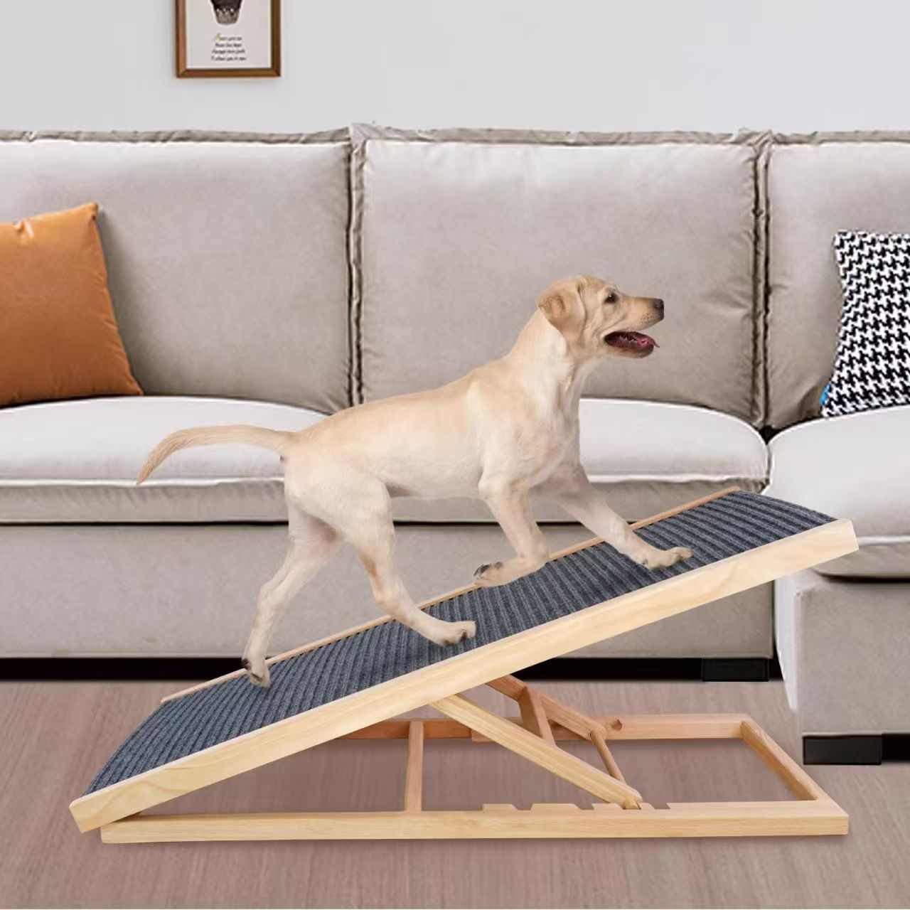 Pet Stairs Dog Bed Slope with Armrest Bedside Sofa Small and Medium Dogs Special Ladder Foldable