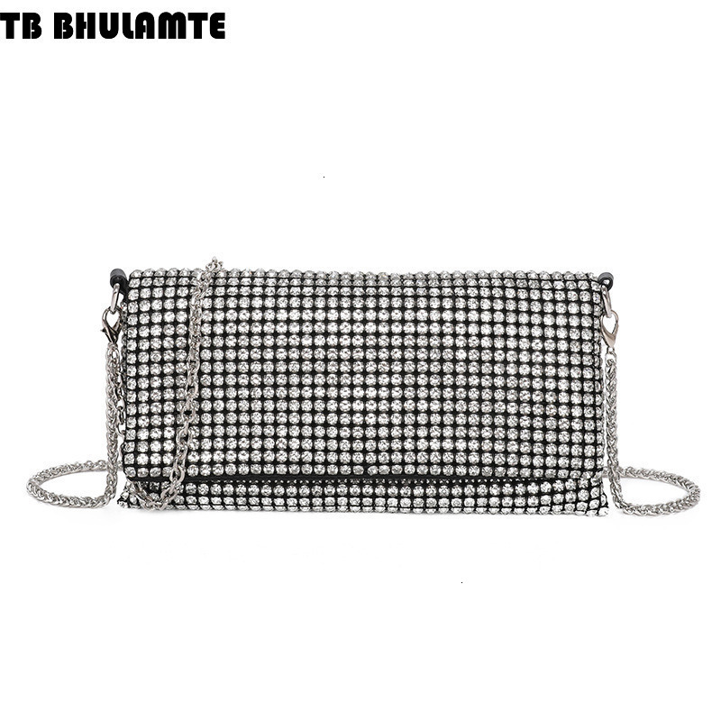 Free Shipping Designer Bag Cross-border Wholesale Luxury Bag Evening Bags For Women 2025 Fashion Trend Chain Rhinestone Bag Versatile Hand-sewn Crossb