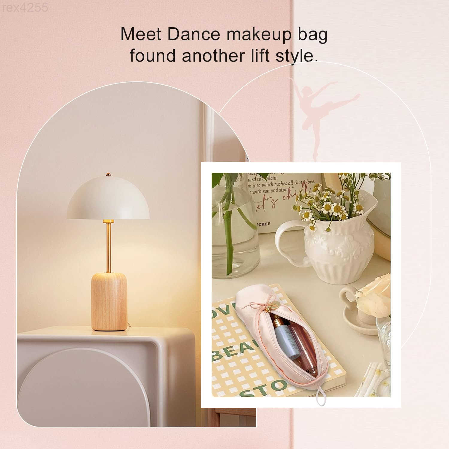 Makeup Ballet Bag Cute Cosmetic Bag Dance Recital Gifts for Girls Ballet Shoe Pencil Case Small Cosmetic Bag Bow Mini Dance Bag for Girls Makeup Brush