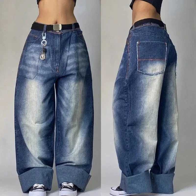 Streetwear New Vintage Letter Washed Baggy Jeans Women Y2K Harajuku Hip Hop Popular GoTHic High Waist Wide Leg Pants Z250910