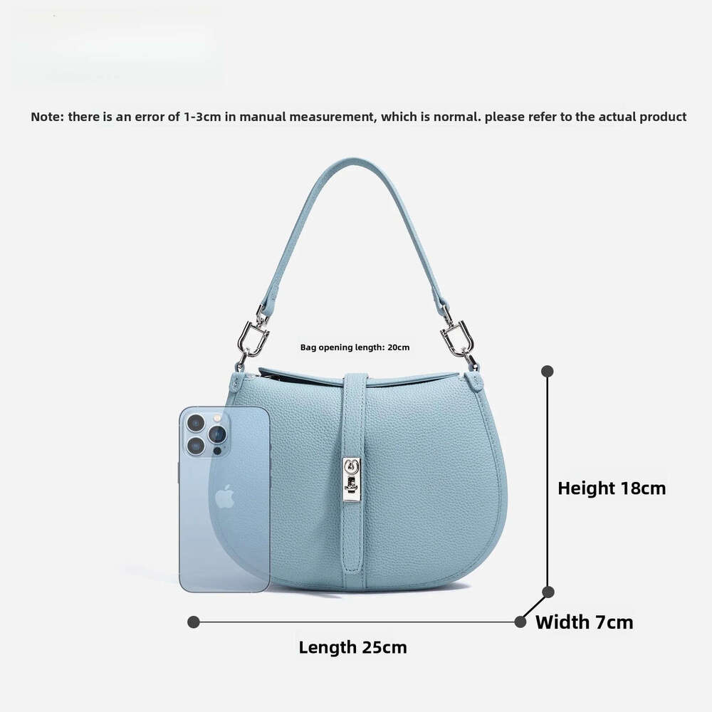 Designer Shoulder Bag Simple Summer Flap Cover Blue Pink Color Real Cow Leather Women Messenger Daily Casual Hand Bag 2025 New