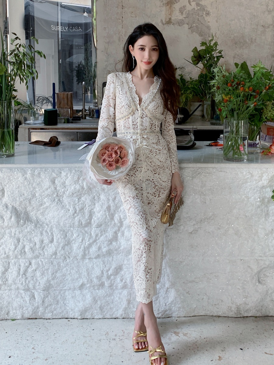 FD260 New Lace Long Skirt Evening Dress