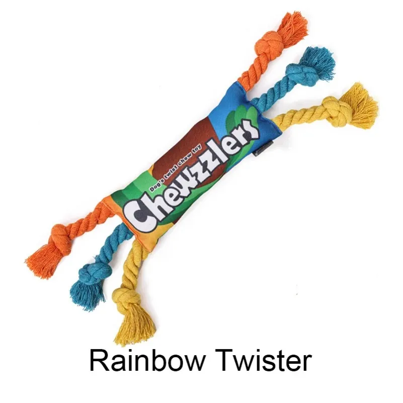 Puppy Dogs Toys Puppy Colorful Cotton Chew Rope Knot Toy Durable Dog Cleaning Teeth Braided Bone Rope Pet