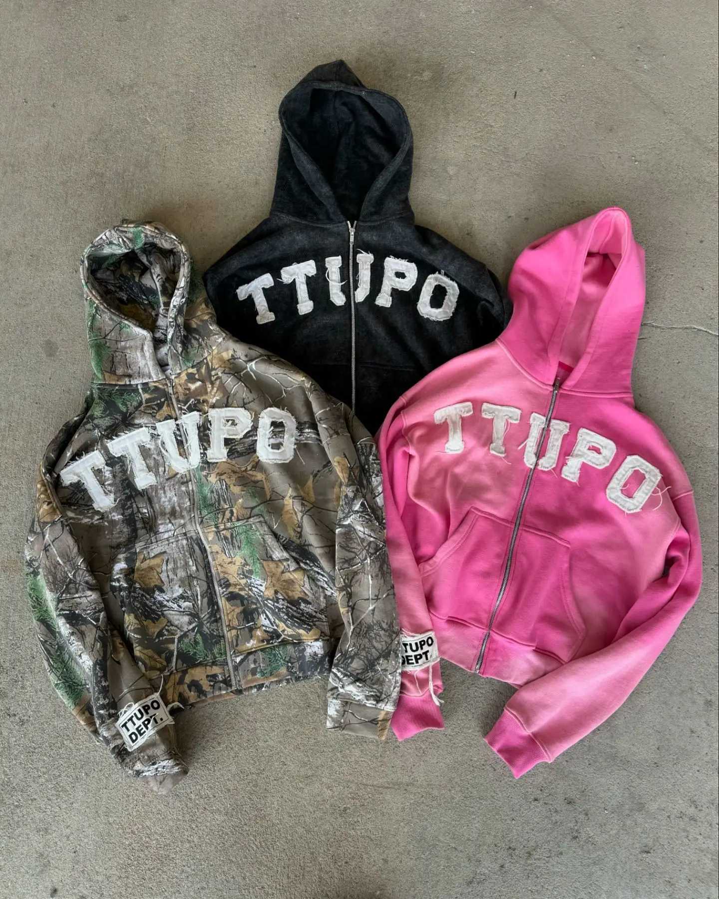 Y2k New Leaf Pattern Camouflage Loose Zipup Hoodie Vintage Letter Embroidery Sweatshirts Couples Strt Hip Hop Gothic Hoodies X250910