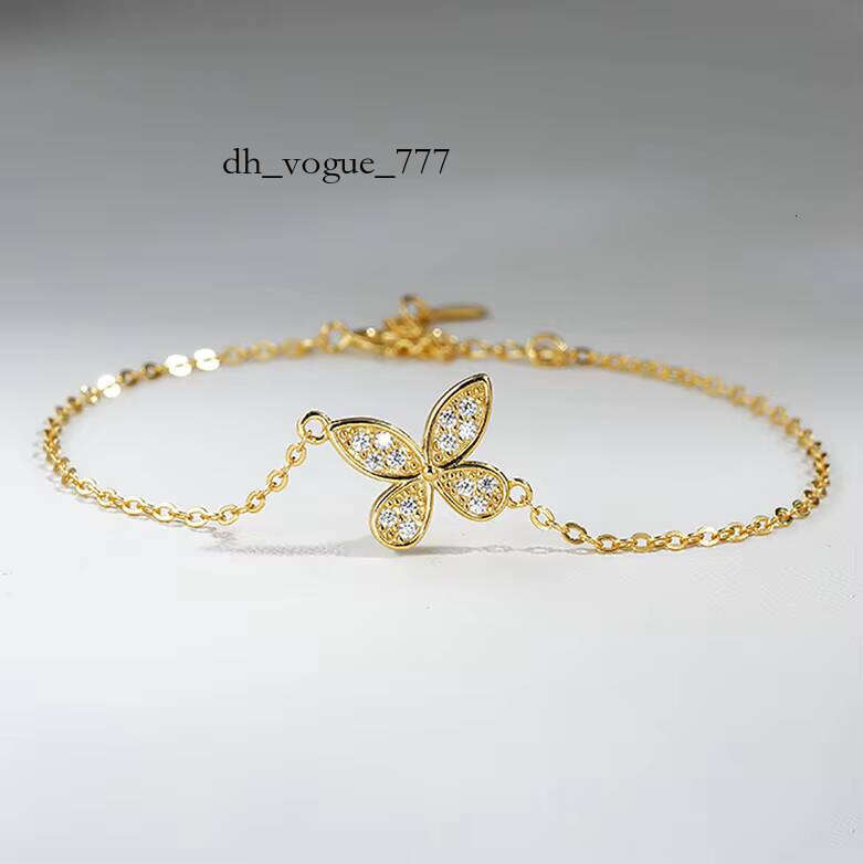 Fashion Butterfly Jewelry Gifts for Women D Color Moissanite S Sterling Sier Adjustable Bracelet