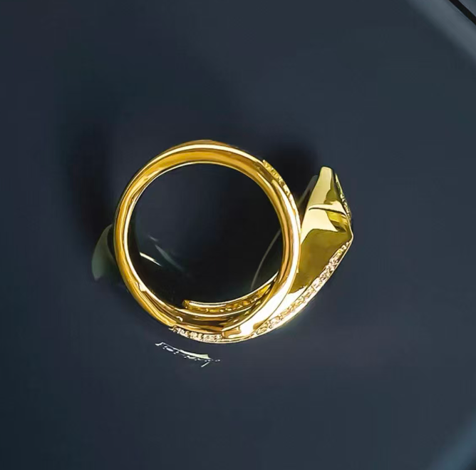 Elegant Cubic Zircon Heart Rings for Women Stainless Steel Ring Trendy Snake Shaped Couple Jewelry kpop Anillos Mujer 250711