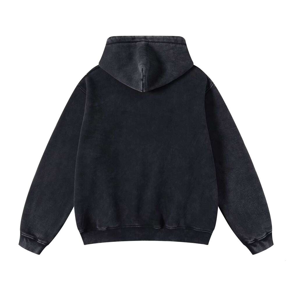 Vantage Acid Wash Wool Warm Oversized Winter Style Unisex Hoodie Vest