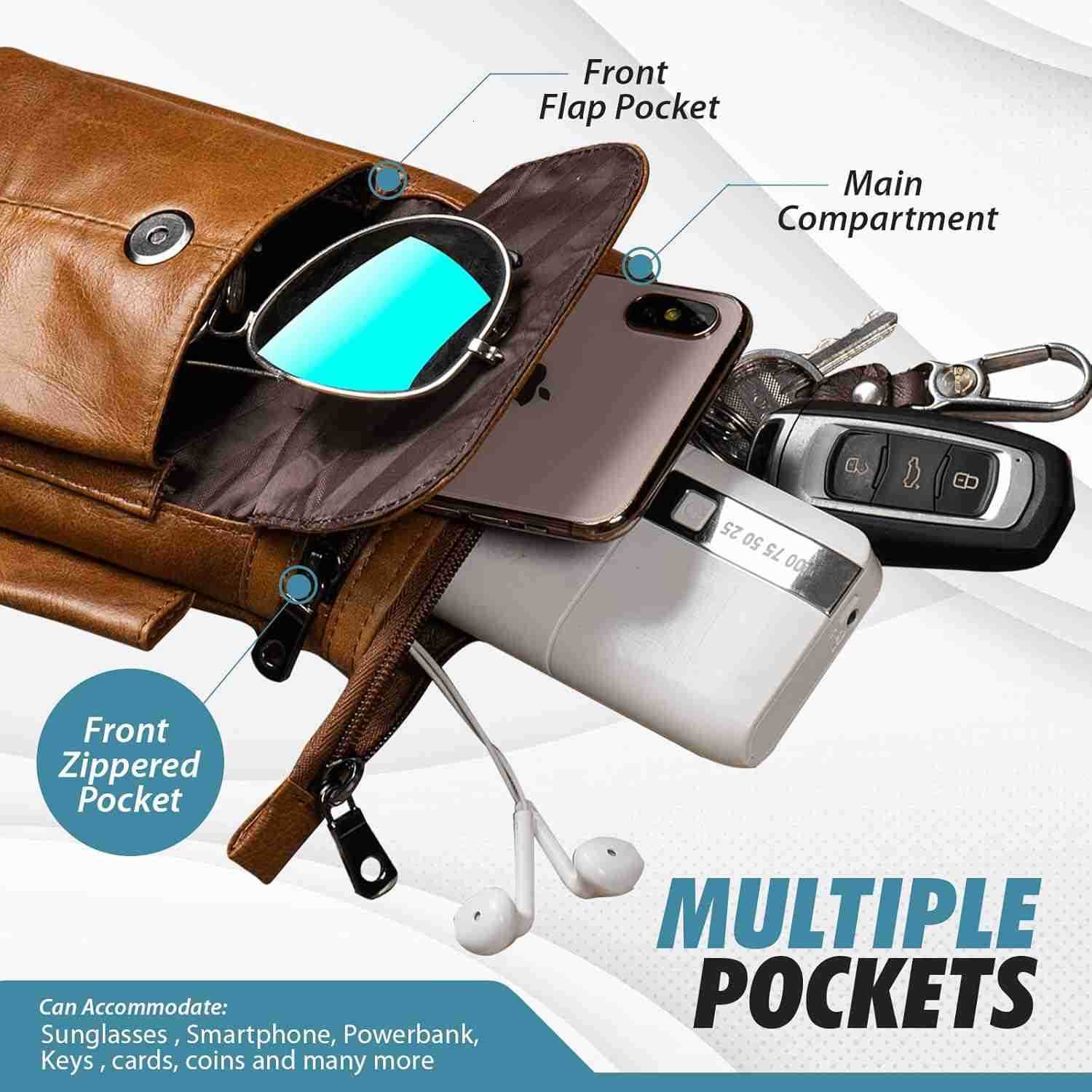 Genuine Leather Cell Phone Holster Fit for iPhone 16 15 14 13 Pro Max Note 9 8 S25 S24 S23 Ultra Wallet Case with Belt Clip Passport Pouch Small Cros 