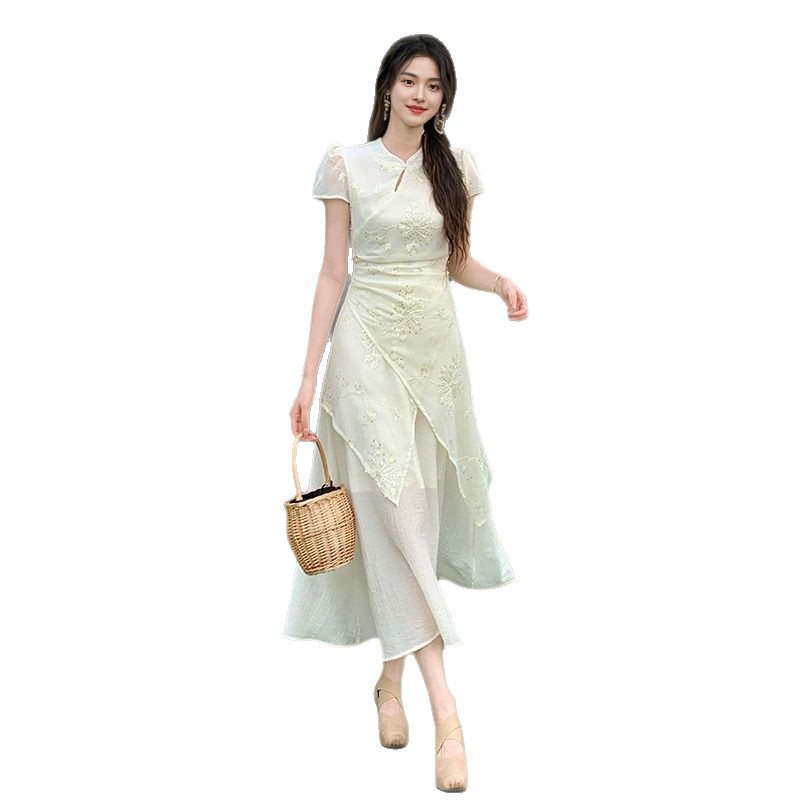 D154 Irregular Chinese Embroidery Dress for Women