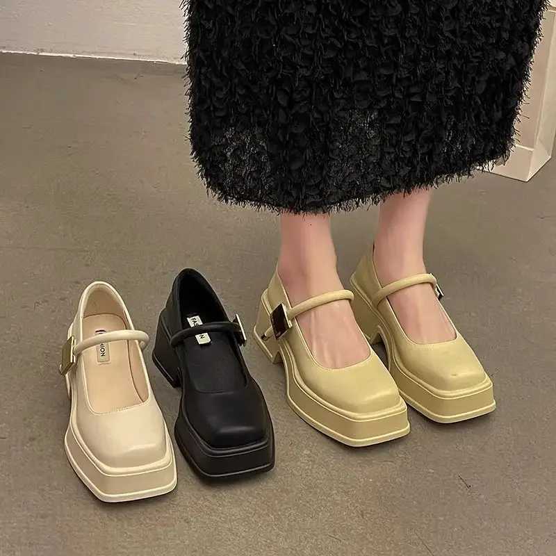 Woman Pumps Square Heels Casual Office Shoes for Women Stylish High Quality 2024 Trend Chic Point Vacation Summer Elegant W250910