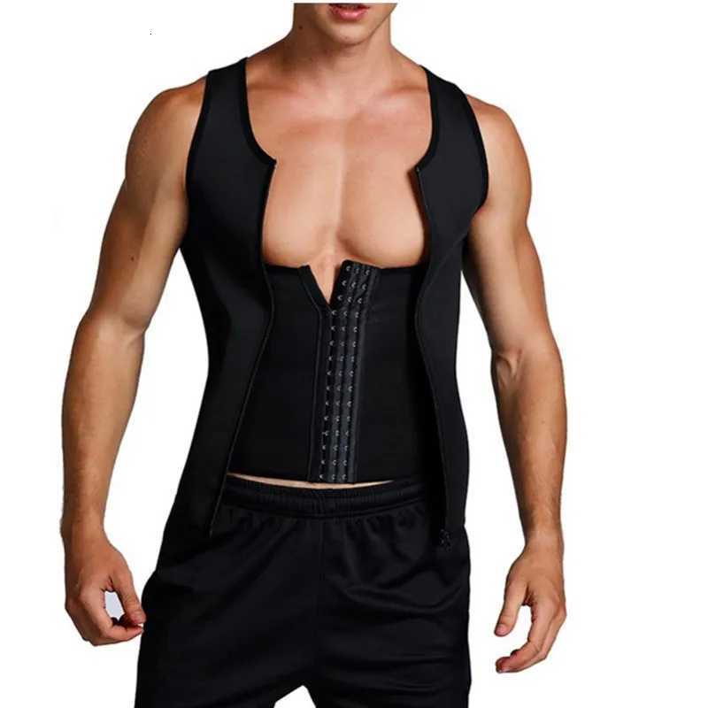 1pcs Mens corset Waist Men Slimming Body Shaper Vest Zipper Buckle Type Correction Abdomen Tank Top Fitness Shapewear W250910