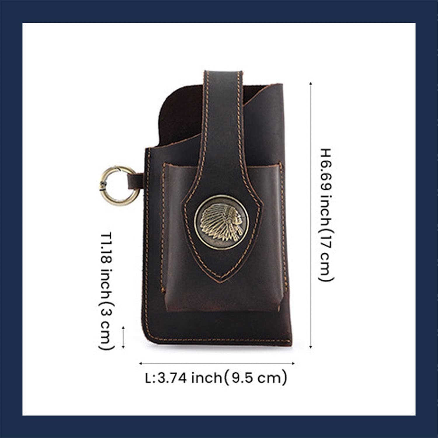 New Multifunctional Leather Mobile Phone Bag with Belt Clip Premium Rugged Leather Cell Phone Holster with Belt Loop Belt Phone Pouches Holder for All