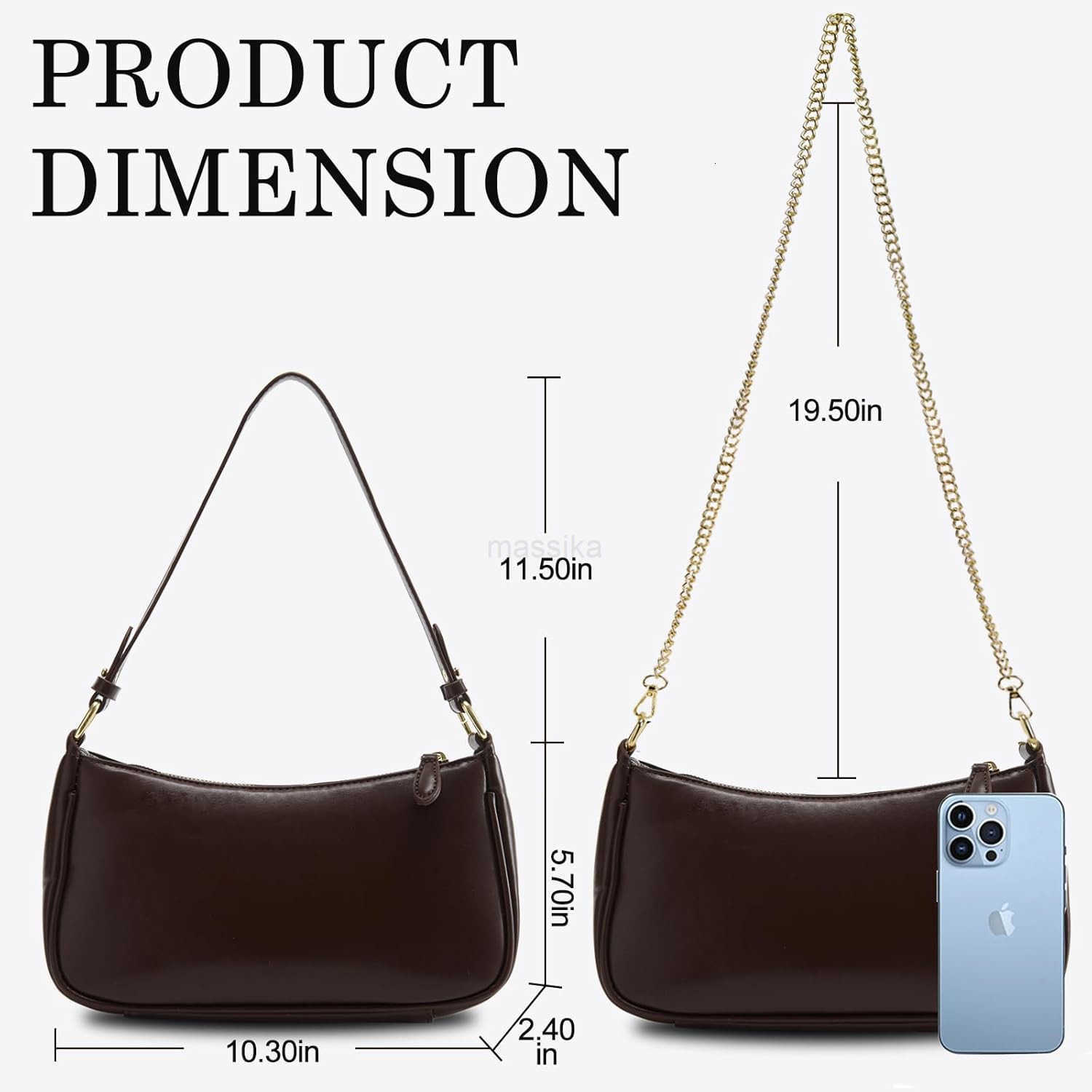 Shoulder Bag for Women Trendy Tote Handbag Purse Vegan Leather Clutch Handbag with 2 Removable Straps M250910