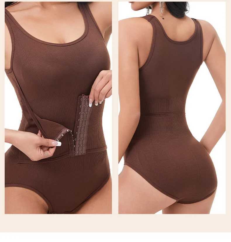 Women Shapewear Bodysuit Double Layer Tummy Control Triangle Cut Snap Crotch Butt Lift Waist Slimming Underwear W250910
