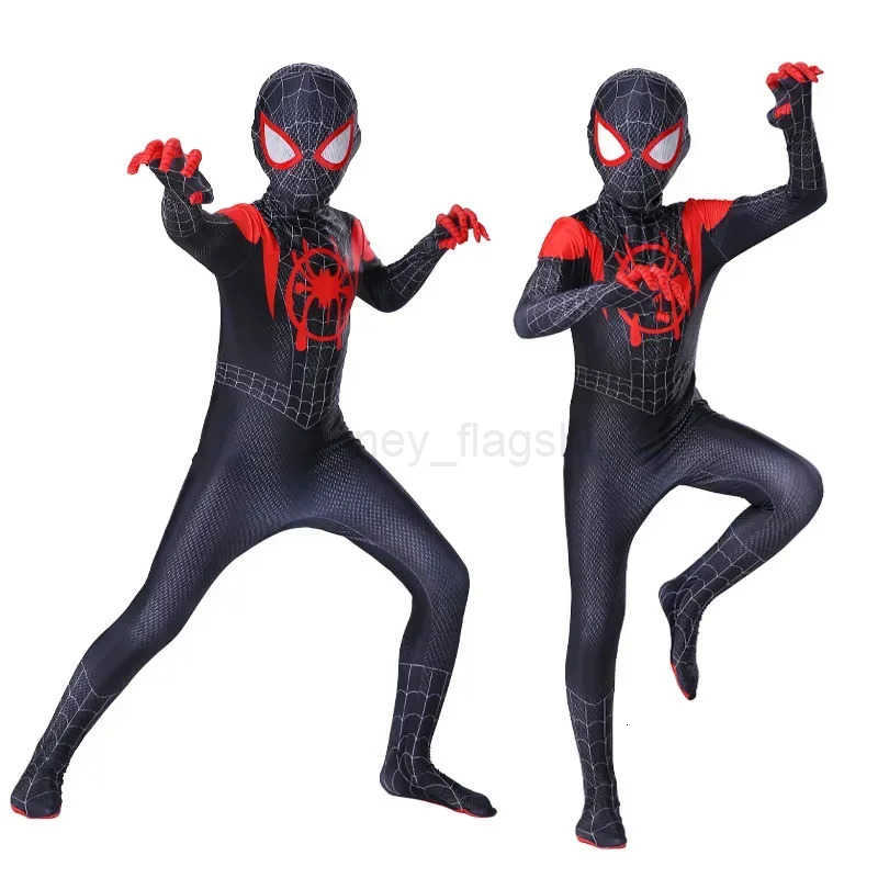 Disney Spiderman Cosplay Fantasy Costumes Jumpsuit for Boys Girls Miles Morales Superhero Halloween Carnival Zentai BodysuitXJ250910