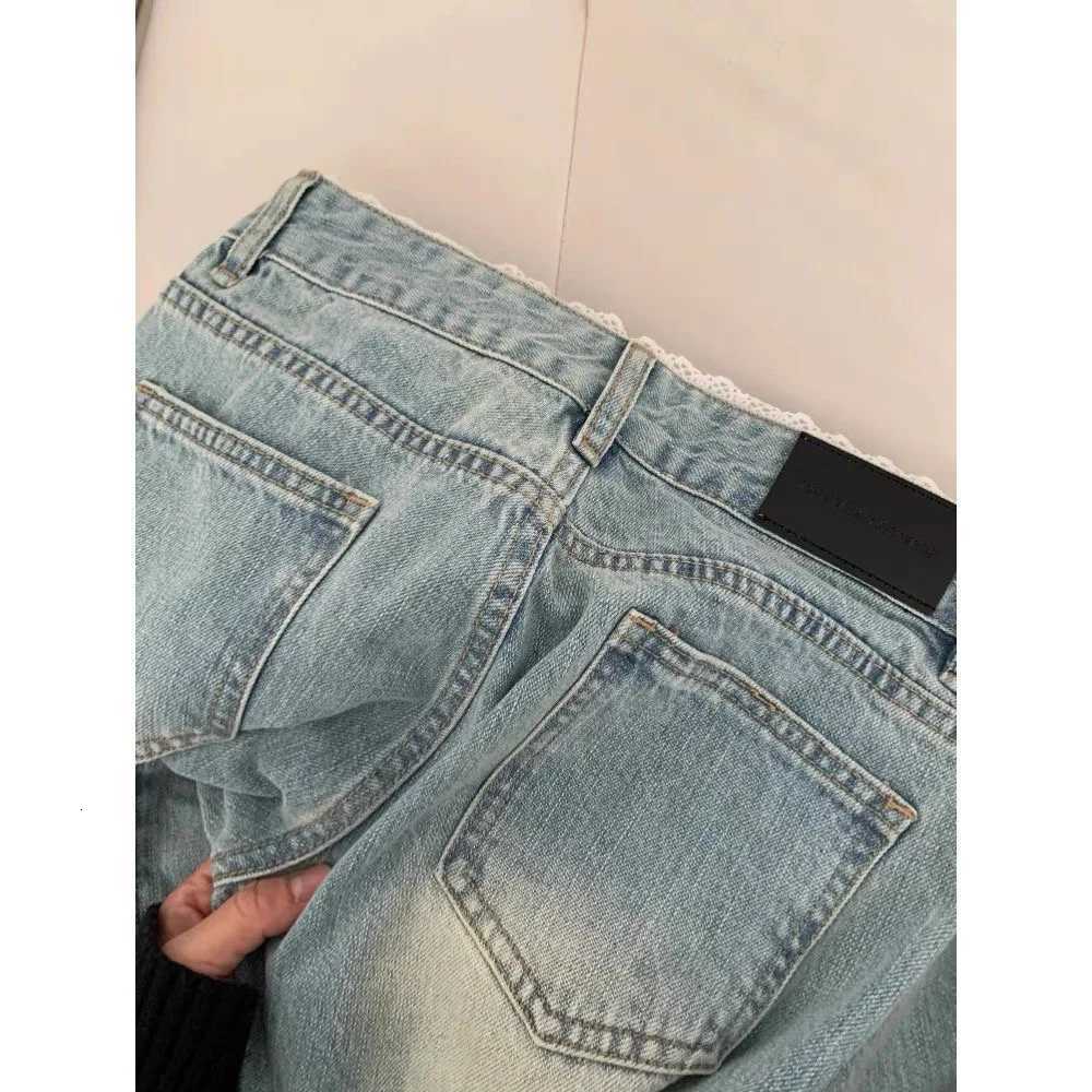 Botvotee Retro Classic American Vintage Denim Jeans for Women Low Waisted Straight 1950s1960s Inspired Jeans Light Blue Pants Z250910