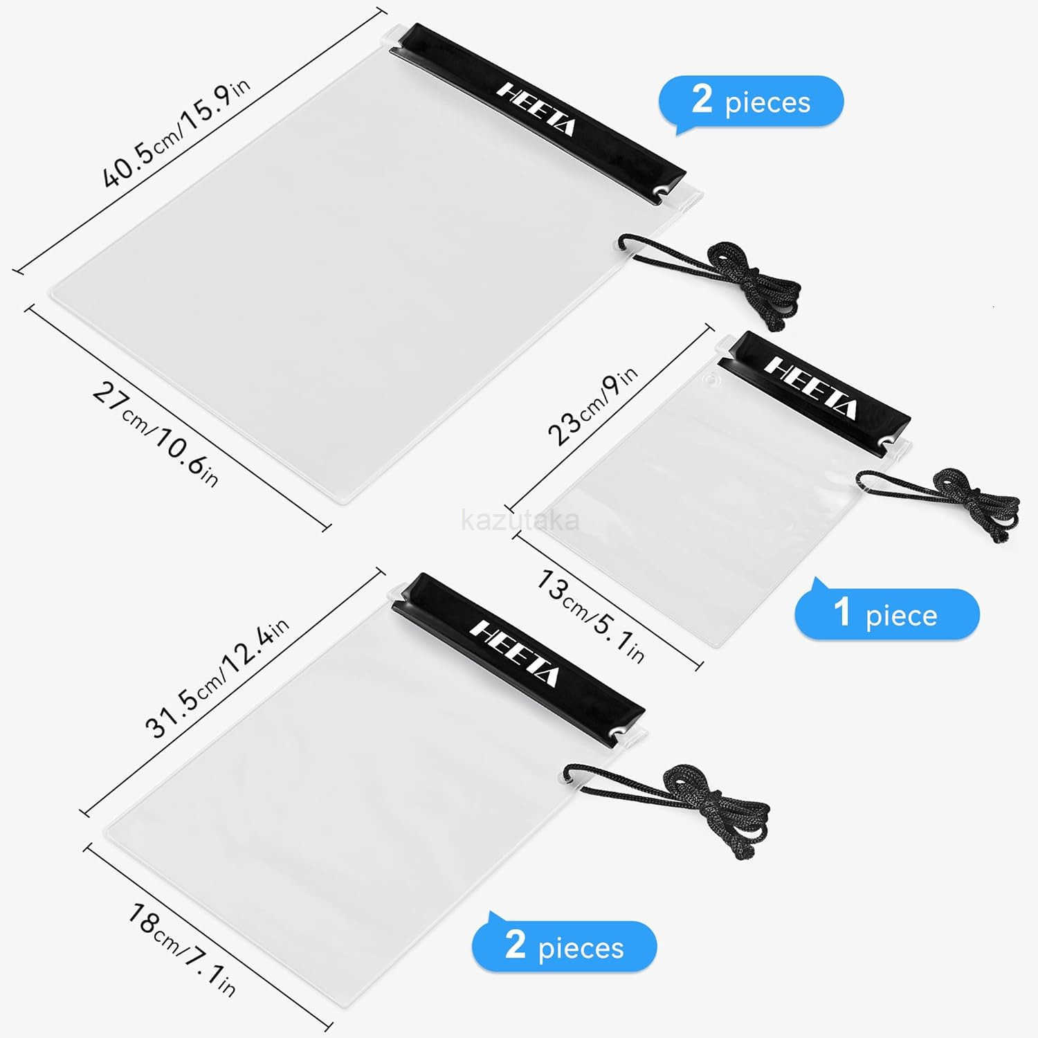 5Pack Clear Waterproof Dry Bag Pouch Water Tight Cases Dry Bags Document Holder for Camera Mobile Phone Maps Kayaking Boating Z250910